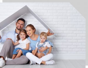 family with roof over head